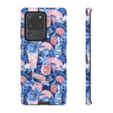 Beachy Blue Collage Phone Case - Trendy Navy Blue and Pink Aesthetic Protective Phone Cover for iPhone, Samsung, Pixel