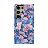 Beachy Blue Collage Phone Case - Trendy Navy Blue and Pink Aesthetic Protective Phone Cover for iPhone, Samsung, Pixel