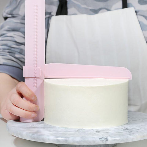 Adjustable Cake Scraper Edge Smoother Spatula Pink