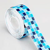 EasyCaulk™ Magic Anti-Mold Peel & Stick Self-Adhesive Caulk Tape Strip Blue - Mosaic Grid
