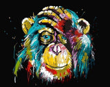 Rainbow Monkey Paint-By-Numbers Kit