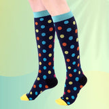 Comfort-Pro™ Creative Medical Compression Socks For Men & Women  (Enhanced Gradual Compression) Colorful Polka | 1-Pack / Medium