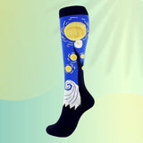 Comfort-Pro™ Creative Medical Compression Socks For Men & Women  (Enhanced Gradual Compression) Starry Night | 1-Pack / Medium