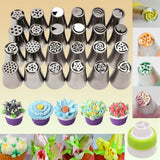 BakeAid™ Original Flower Russian Icing Piping Tip Sets Super Set (24 Pieces)