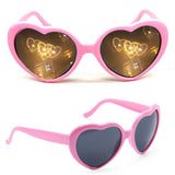 HaloHearts™ Magical Heart Diffraction Special Effect Glasses Lavender Pink / Without Storage Case