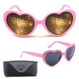 HaloHearts™ Magical Heart Diffraction Special Effect Glasses Lavender Pink / With Storage Case