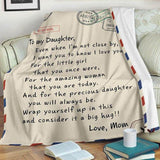 LoveLetters™ To My Daughter / Son From Mom - Custom Personalized Fleece Blanket