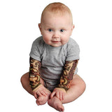 2019 Tattoo Sleeve Print Baby Romper Gray Romper / 6-9 Months