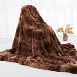 UniCuddle™ Luxury Soft Plush Shaggy Throw Blanket Coffee Brown