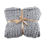 Chunky Knitted Blanket Grey / 60 X 60 (cm)