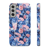 Beachy Blue Collage Phone Case - Trendy Navy Blue and Pink Aesthetic Protective Phone Cover for iPhone, Samsung, Pixel