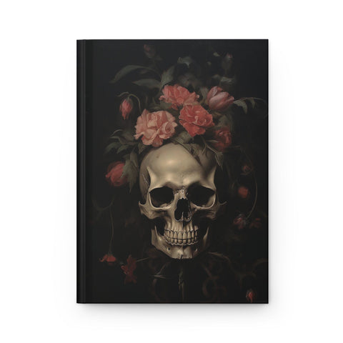 Dark Academia Floral Skull Aesthetic Notebook