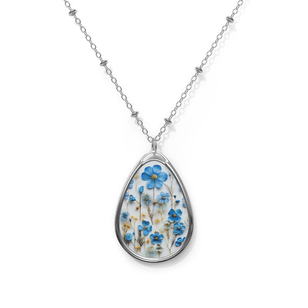 Forget Me Not Pressed Flower Necklace - Dried Flower Jewelry
