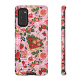 Strawberry Collage Phone Case - Pink Trendy Aesthetic Protective Phone Cover for iPhone, Samsung, Pixel