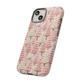 Pink Christmas Trees 3D Embroidery Phone Case for iPhone, Samsung, Pixel