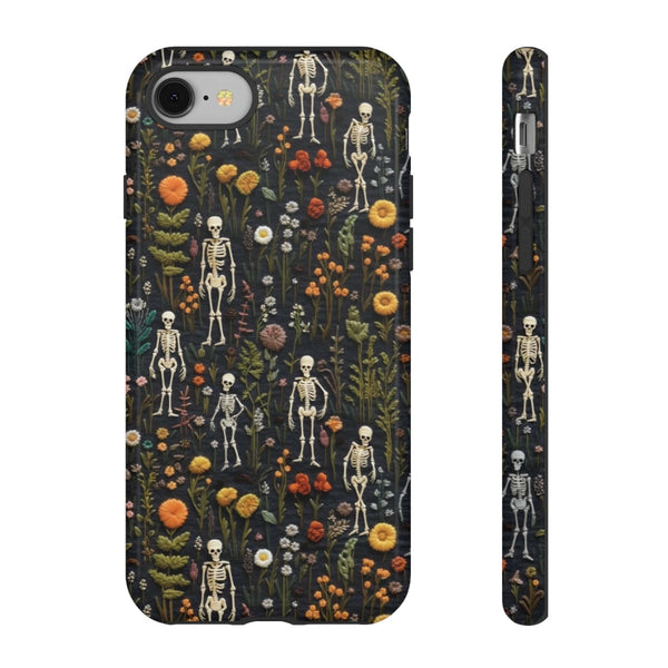Mini Skeletons in Mystique Garden 3D Phone Case for iPhone, Samsung, Pixel