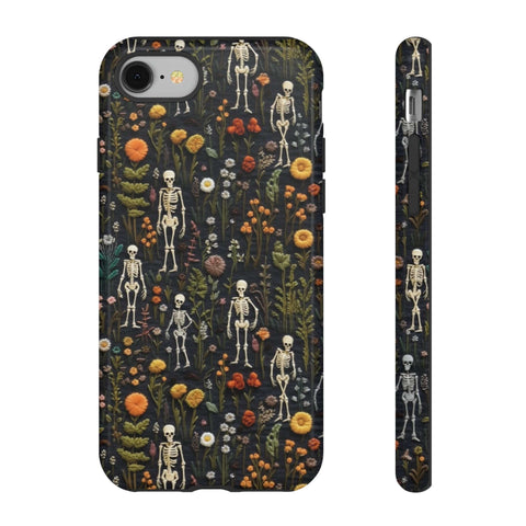 Mini Skeletons in Mystique Garden 3D Phone Case for iPhone, Samsung, Pixel
