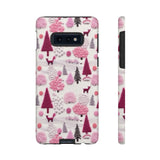 Pink Winter Woodland Aesthetic Embroidery Phone Case for iPhone, Samsung, Pixel Samsung Galaxy S10E / Matte