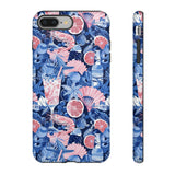 Beachy Blue Collage Phone Case - Trendy Navy Blue and Pink Aesthetic Protective Phone Cover for iPhone, Samsung, Pixel