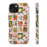 Fruit Stamps Collage Phone Case - Trendy Stickers Aesthetic Protective Phone Cover for iPhone, Samsung, Pixel