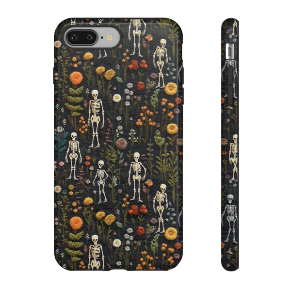 Mini Skeletons in Mystique Garden 3D Phone Case for iPhone, Samsung, Pixel