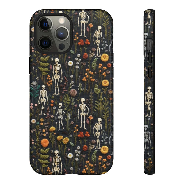 Mini Skeletons in Mystique Garden 3D Phone Case for iPhone, Samsung, Pixel