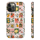 Fruit Stamps Collage Phone Case - Trendy Stickers Aesthetic Protective Phone Cover for iPhone, Samsung, Pixel