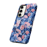 Beachy Blue Collage Phone Case - Trendy Navy Blue and Pink Aesthetic Protective Phone Cover for iPhone, Samsung, Pixel