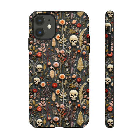 Magical Skull Garden Aesthetic 3D Phone Case for iPhone, Samsung, Pixel