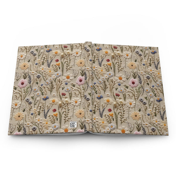 Whimsical Wildflowers 3D Embroidery Aesthetic Journal - Hardcover Flowers Notebook