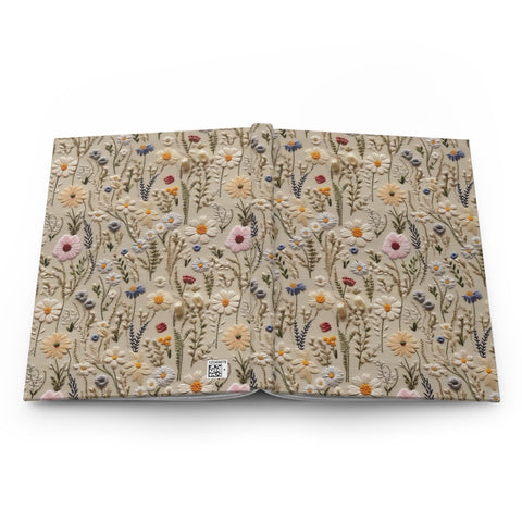 Whimsical Wildflowers 3D Embroidery Aesthetic Journal - Hardcover Flowers Notebook