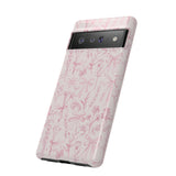 Pink Floral Bow Phone Case - Preppy Bows Protective Phone Cover for iPhone, Samsung, Pixel