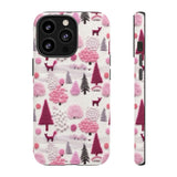 Pink Winter Woodland Aesthetic Embroidery Phone Case for iPhone, Samsung, Pixel iPhone 13 Pro / Matte
