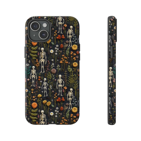 Mini Skeletons in Mystique Garden 3D Phone Case for iPhone, Samsung, Pixel