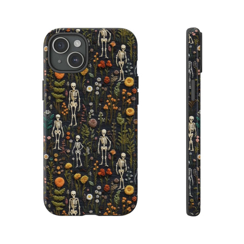 Mini Skeletons in Mystique Garden 3D Phone Case for iPhone, Samsung, Pixel