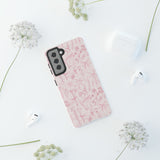 Pink Floral Bow Phone Case - Preppy Bows Protective Phone Cover for iPhone, Samsung, Pixel