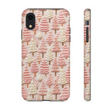 Pink Christmas Trees 3D Embroidery Phone Case for iPhone, Samsung, Pixel iPhone XR / Matte