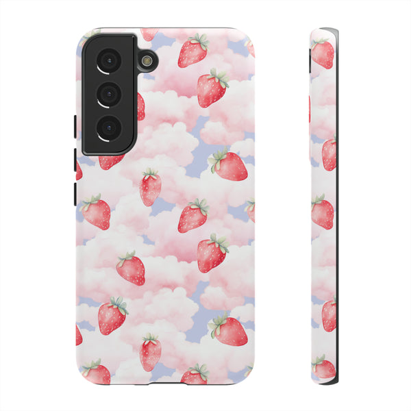 Dreamy Strawberry Cloud Phone Case - Pretty Pink Sky Protective Phone Cover for iPhone, Samsung, Pixel