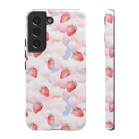 Dreamy Strawberry Cloud Phone Case - Pretty Pink Sky Protective Phone Cover for iPhone, Samsung, Pixel