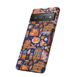 Citrus Coast Collage Phone Case - Blue Orange Trendy Coastal Art Protective Phone Cover for iPhone, Samsung, Pixel