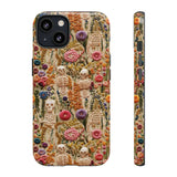 Skeletons in Bloom Garden 3D Aesthetic Phone Case for iPhone, Samsung, Pixel iPhone 13 / Glossy