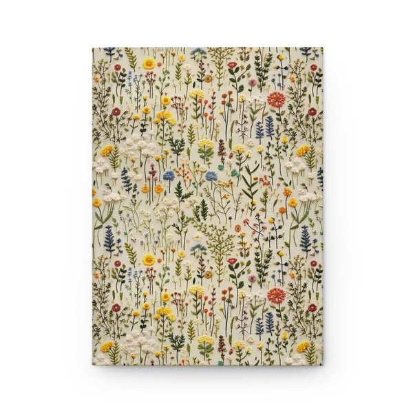 Delicate Wildflowers Journal - Hardcover Blank Lined Flowers Notebook