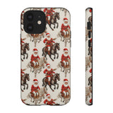 Cowboy Santa Embroidery Phone Case for iPhone, Samsung, Pixel iPhone 12 / Glossy