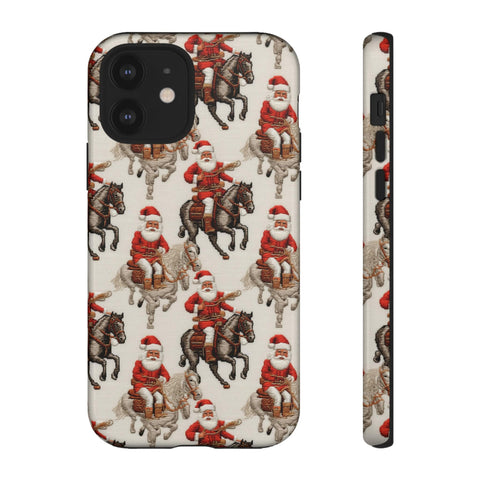 Cowboy Santa Embroidery Phone Case for iPhone, Samsung, Pixel