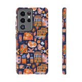 Citrus Coast Collage Phone Case - Blue Orange Trendy Coastal Art Protective Phone Cover for iPhone, Samsung, Pixel