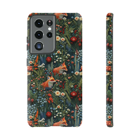 Botanical Fox Aesthetic Phone Case for iPhone, Samsung, Pixel