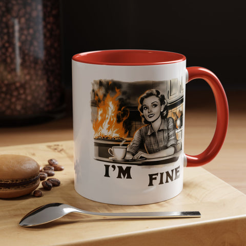 "I'm Fine" Retro Art Mug - Nostalgic Charm & Classic Humor Gift