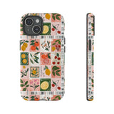 Fruit Stamps Collage Phone Case - Trendy Stickers Aesthetic Protective Phone Cover for iPhone, Samsung, Pixel