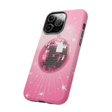 Disco Ball Phone Case - Pink Trendy Retro Mirror Ball Protective Phone Cover for iPhone, Samsung, Pixel