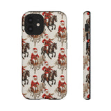 Cowboy Santa Embroidery Phone Case for iPhone, Samsung, Pixel iPhone 12 Mini / Glossy